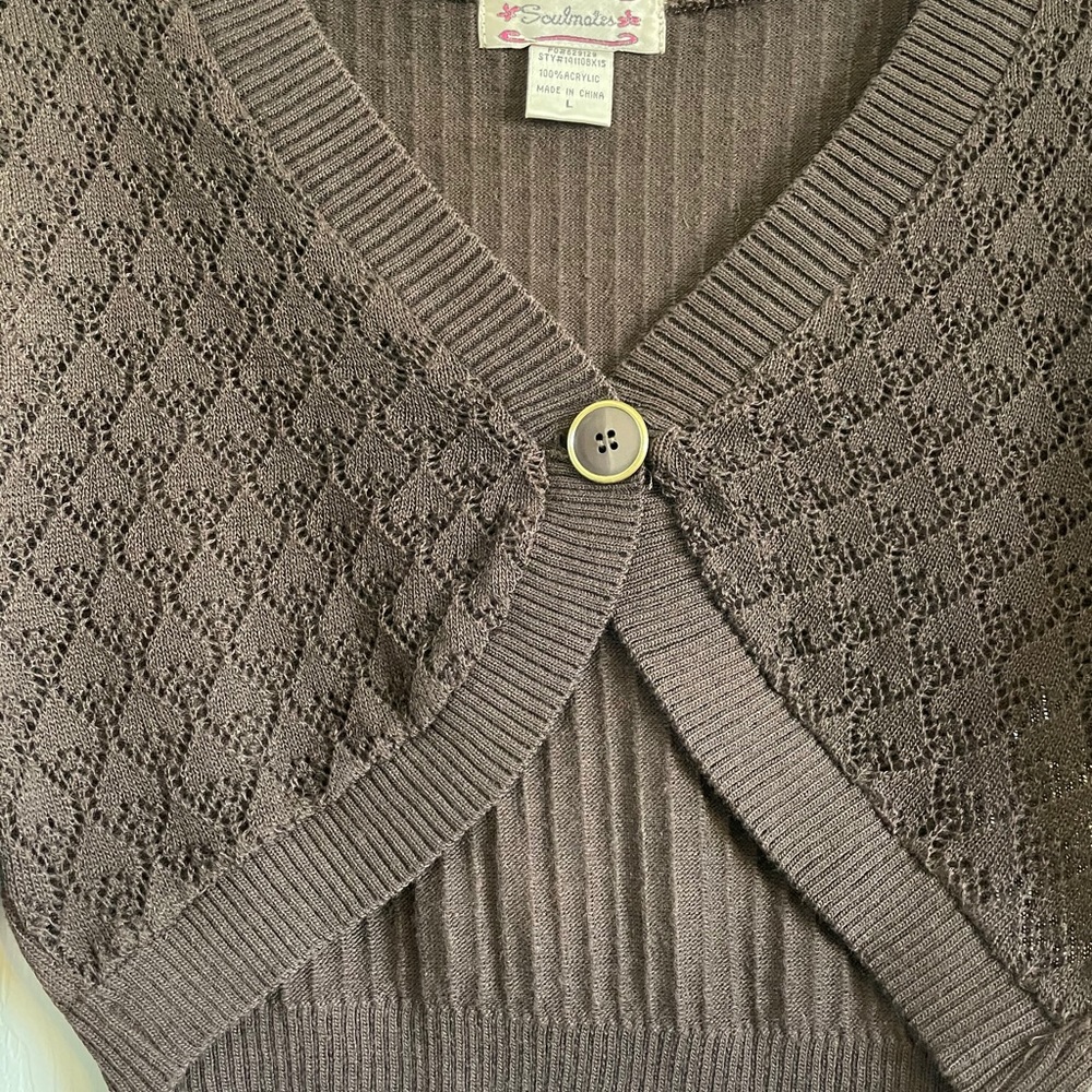 Brown shrug sweater. - Picture 2 of 5